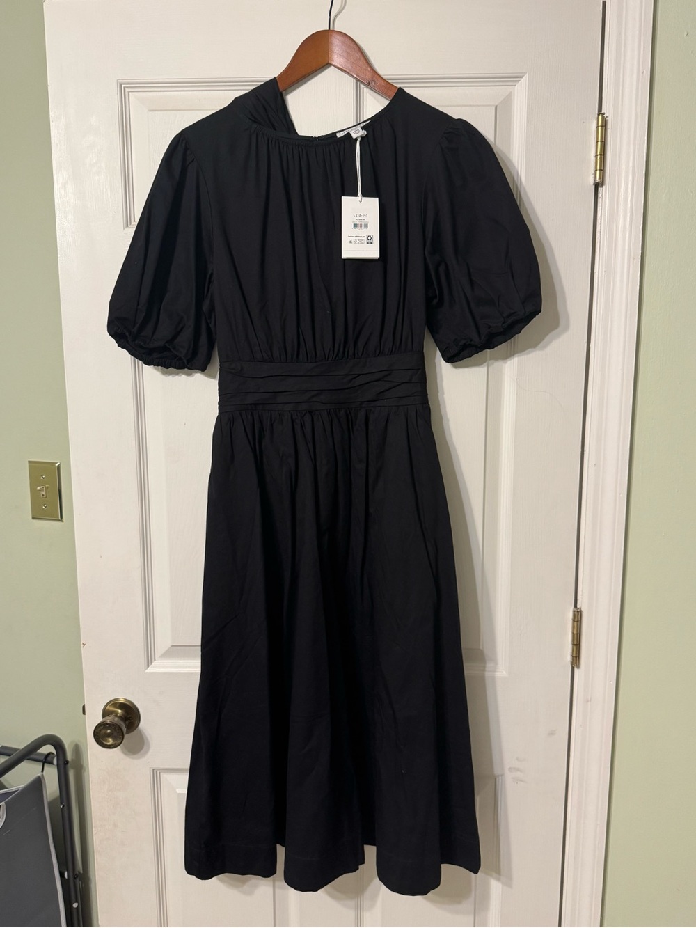 NWT Free Assembly Black Midi Dress with Pockets, Size Large